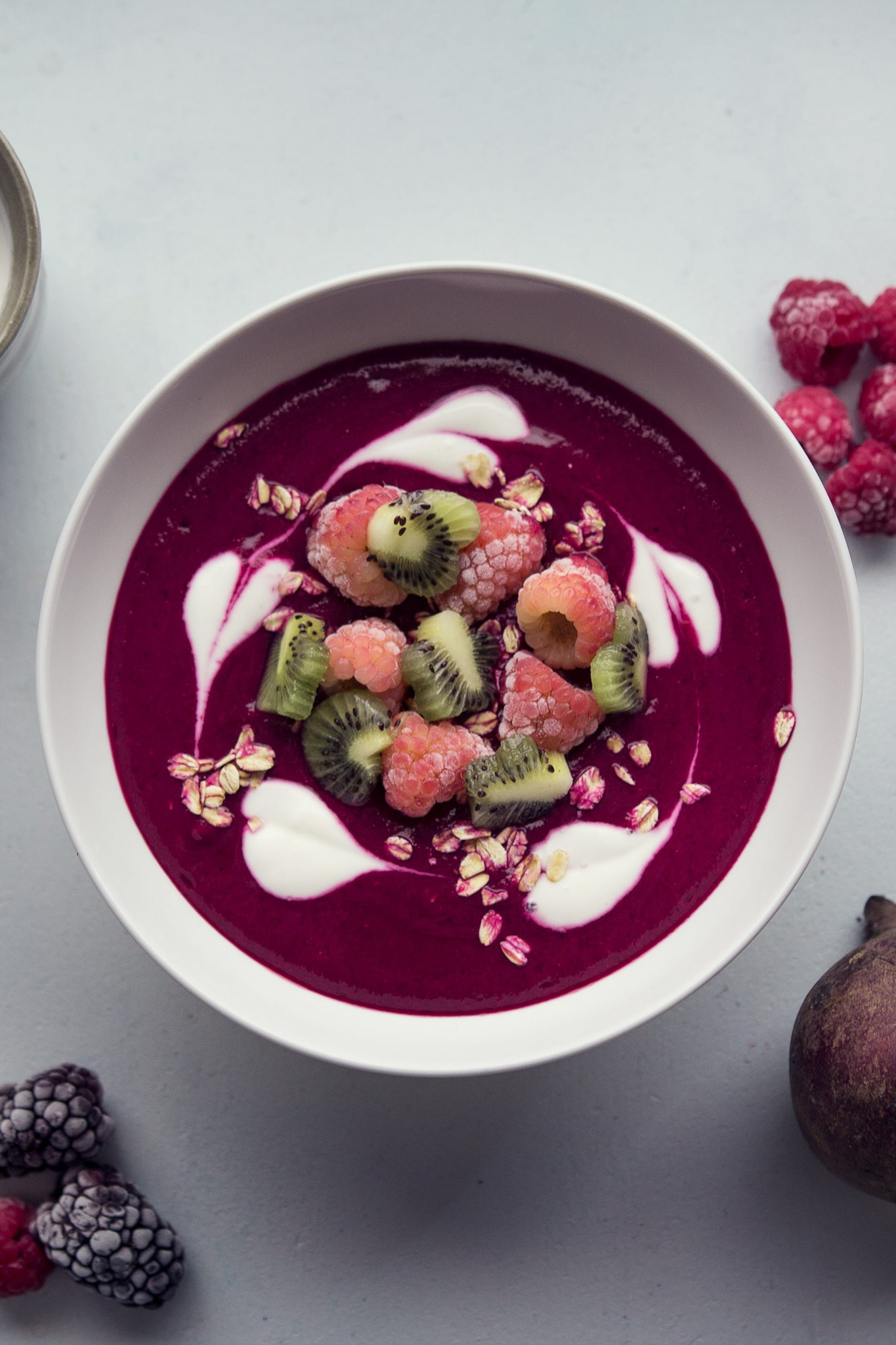 beet and berry smoothie bowl pin