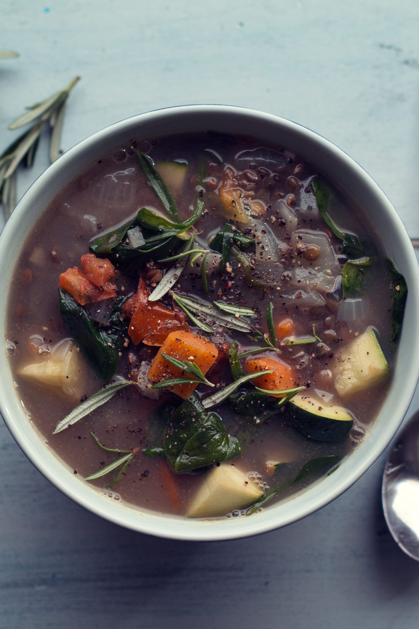 vegetable lentil soup pin